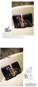 กระเป๋า Lulu House รุ่นL75-03BluBrBl/black กระเป๋าแฟชั่นเกาหลี นำเข้าคุณภาพดี ราคาถูก 